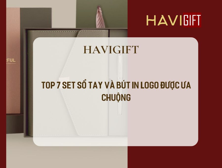 sổ tay và bút in logo